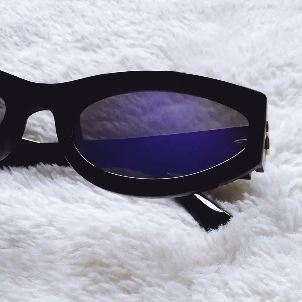 Faye Mirrored Purple with Black Rim Sunglasses